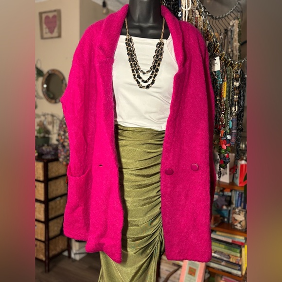 Vintage P.G.E. Mohair Knit Coatigan Blazer • Majestic Magenta • Oversized Luxe - Picture 11 of 17
